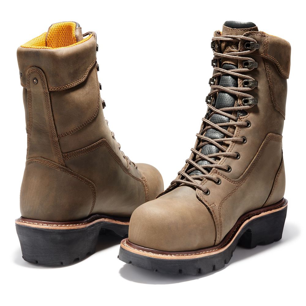 Botas Pro Timberland Hombre Pro Rip Saw 9\" Comp Toe Logger Marrones - Chile VAS-387615